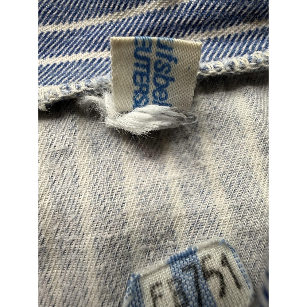 Berufsbekleidung Reuters Shirt Mens Large Blue Stripe‎ Button Up Long Sleeve - Picture 3 of 6